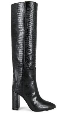 Toral Sleek Black Tall Leather Boots Size 40 EU / US 10